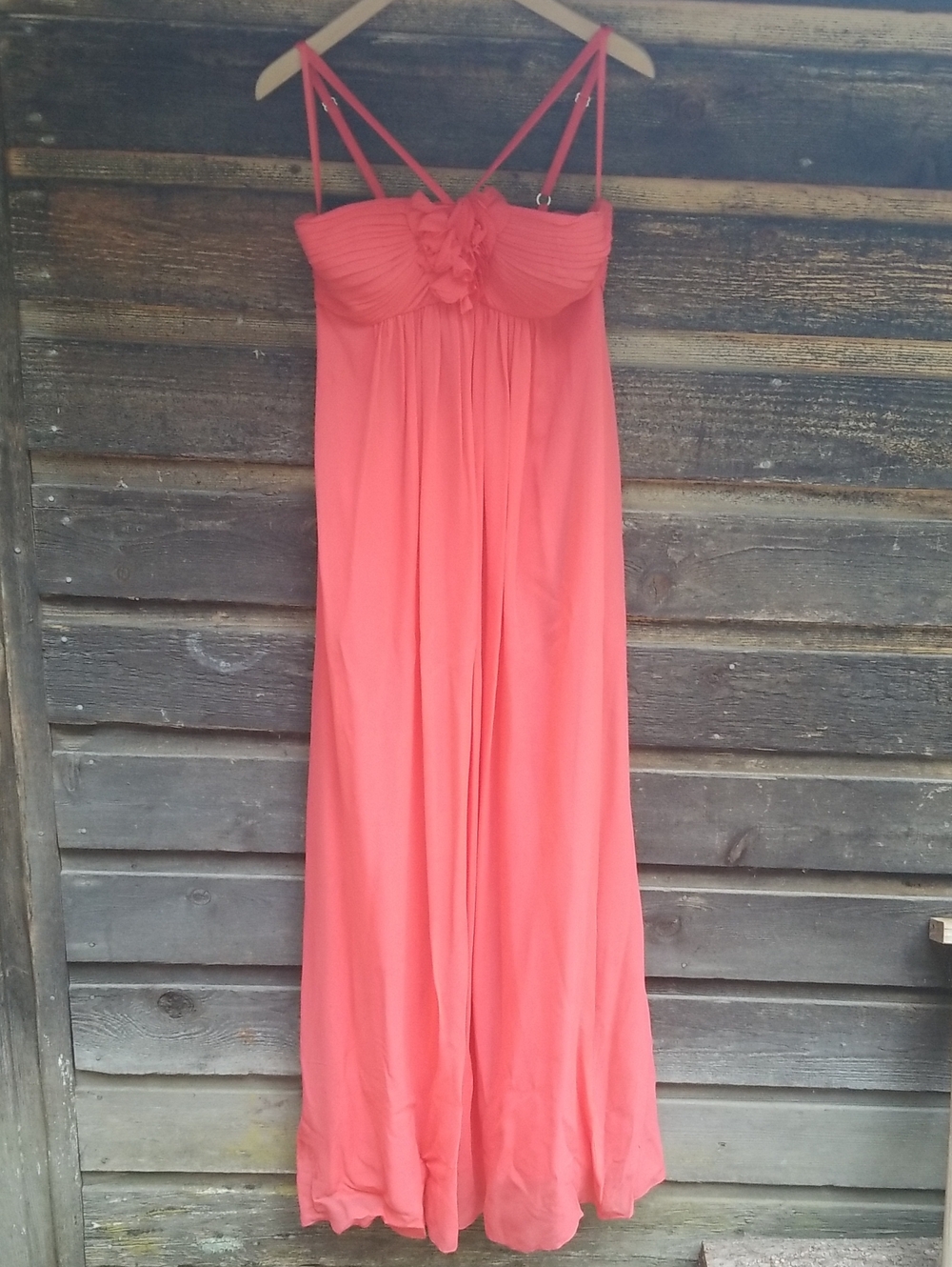 BCBG Dress Bright Coral Maxi 6